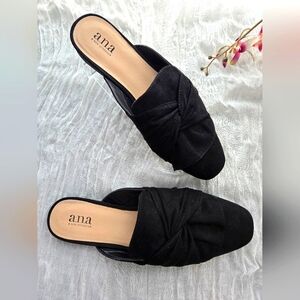 a.n.a Black Suede Mules Size 8
